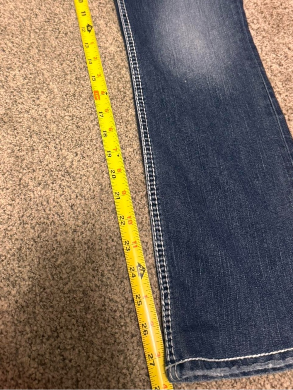 ❌SOLD❌ Silver Vintage Y2K low Rise Jeans *SHORT LENGTH* - Picture 6 of 7